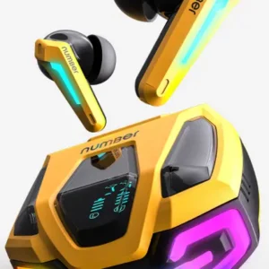 Number Super Buds GT M9 Gaming TWS Earbuds, 60Hr Playback, ANC, 4 Mic ENC, Dual Pairing Bluetooth (Glass Yellow, True Wireless)